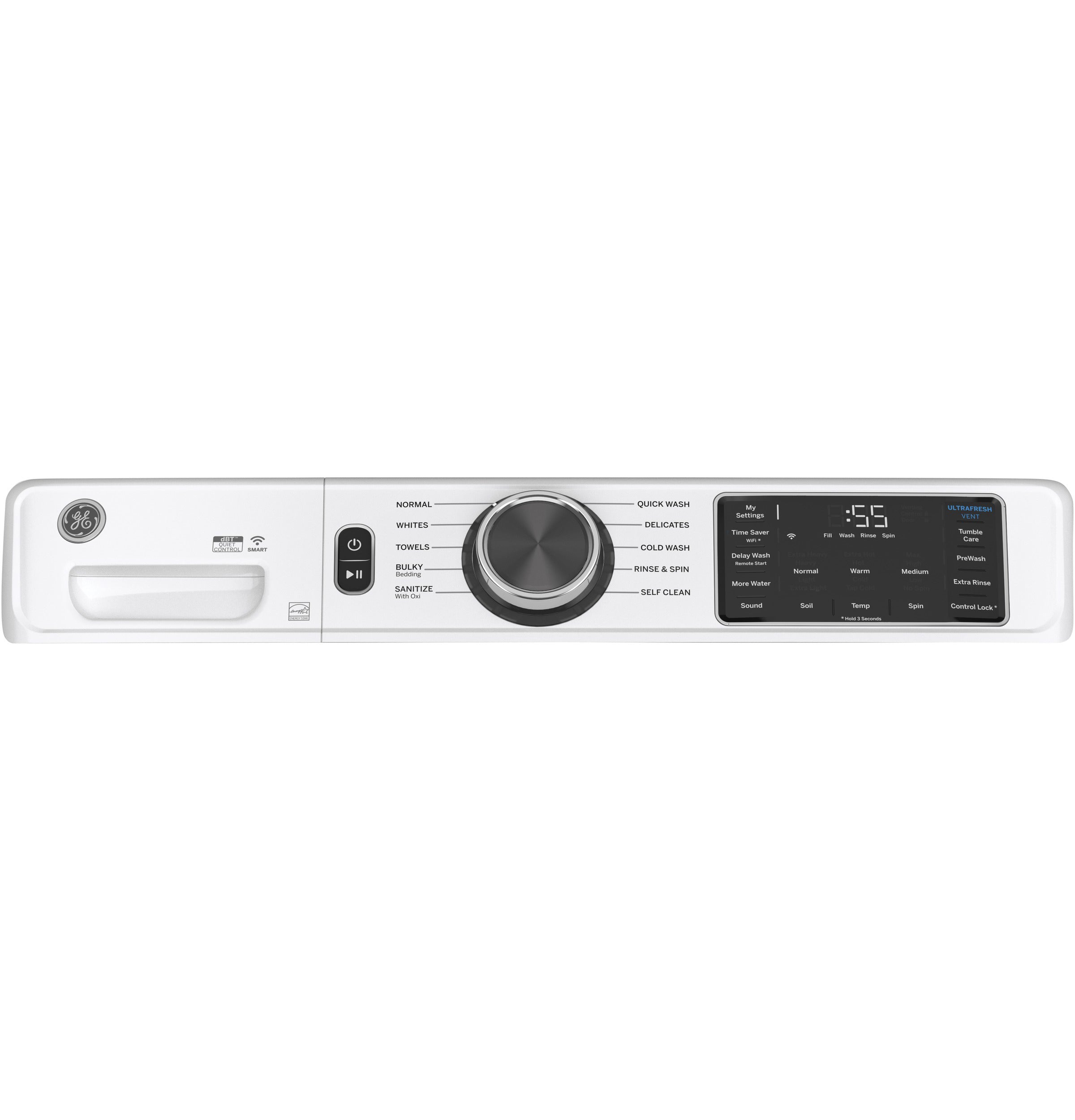GE White Front Load Washer (5.5 Cu. Ft.) - GFW550SMNWW