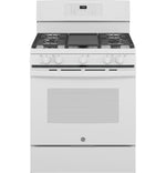 GE White 30" Freestanding Gas Convection Range with Air Fry (5.0 Cu.Ft.) - JCGB735DPWW