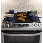 GE Stainless Steel 30" Slide-In Double-Oven Gas Range with Air Fry (6.7 Cu.Ft.) - JCGSS86SPSS