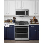GE Stainless Steel 30" Slide-In Double-Oven Gas Range with Air Fry (6.7 Cu.Ft.) - JCGSS86SPSS