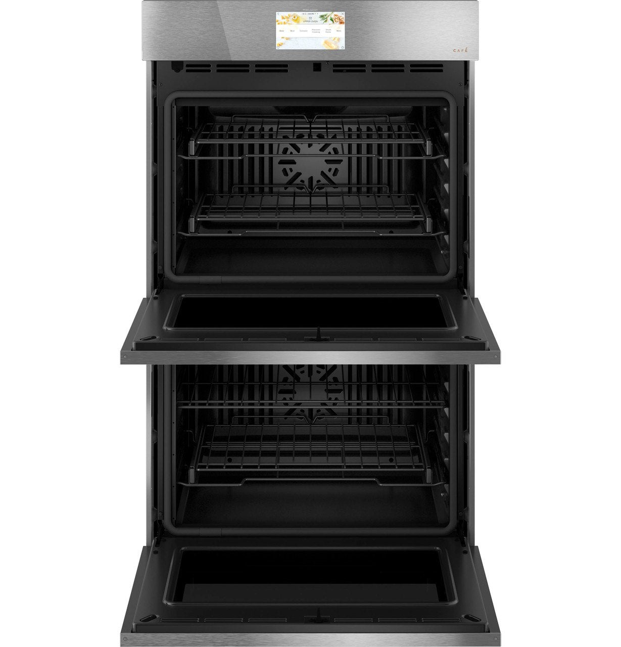 Café Platinum Glass 30in Smart Convection Double Wall Oven (10.0 Cu Ft)- CTD90DM2NS5