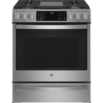 GE Profile Fingerprint Resistant Stainless Steel 30" Smart Slide-In Front-Control Gas Range with Air Fry (5.6 Cu.Ft.) - PCGS930YPFS