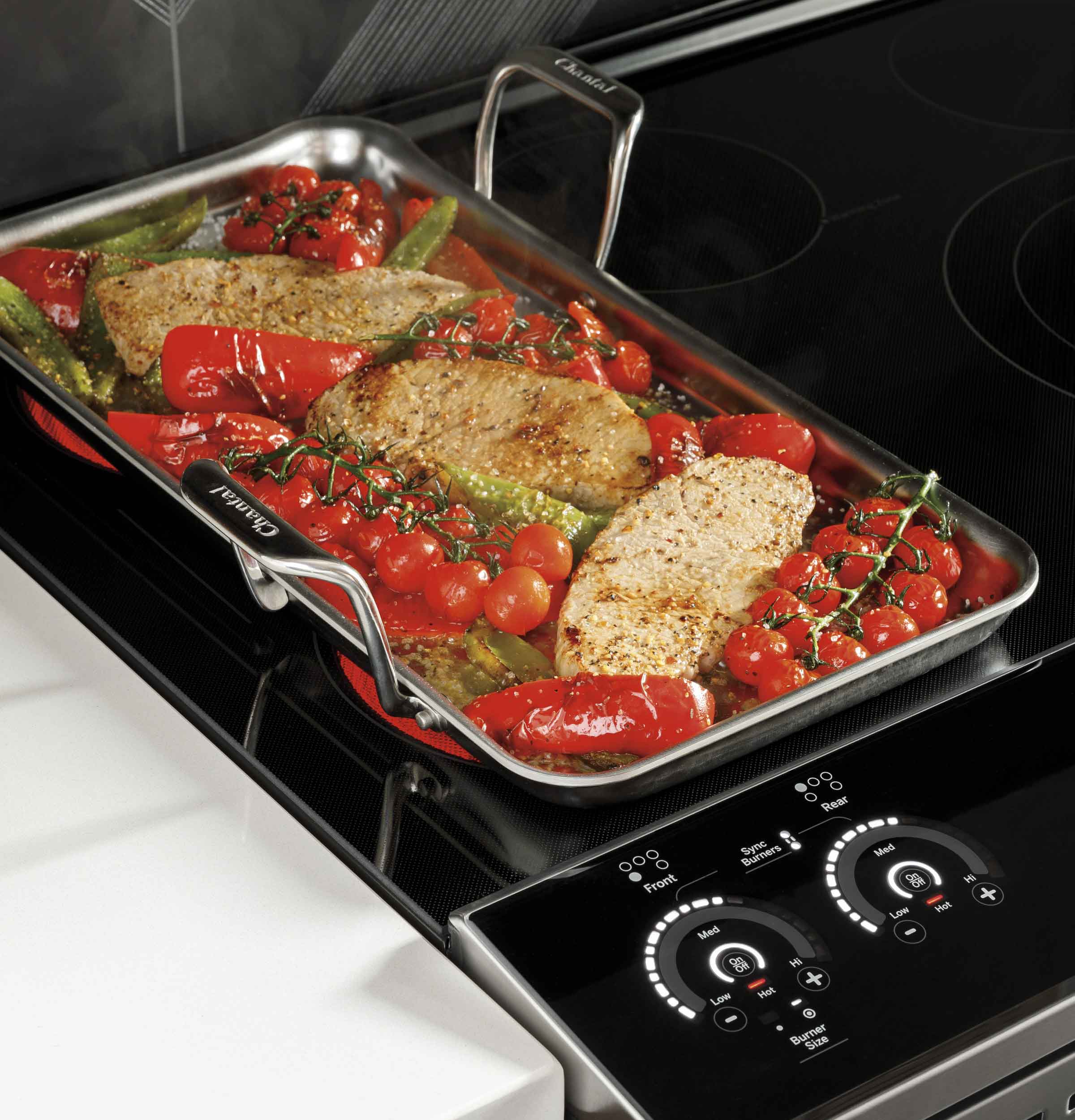 GE Profile Fingerprint Resistant Stainless Steel 30" Slide-In Electric Range with Air Fry (5.3 Cu.Ft) - PSS93YPFS