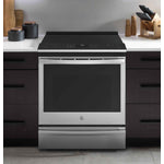 GE Profile Fingerprint Resistant Stainless Steel 30" Slide-In Electric Range with Air Fry (5.3 Cu.Ft) - PSS93YPFS