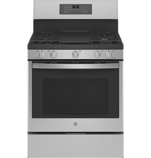 GE Profile Fingerprint Resistant Stainless Steel 30" Smart Freestanding Gas Range with Air Fry (5.6 Cu.Ft.) - PCGB935YPFS