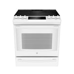 GE Profile White Slide-In Electric Convection Range with Air Fry (6.3 Cu. Ft.) - PCS940DMWW