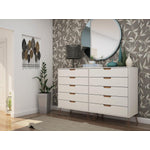 Nuuk 10-Drawer Double Dresser - Off White/Nature