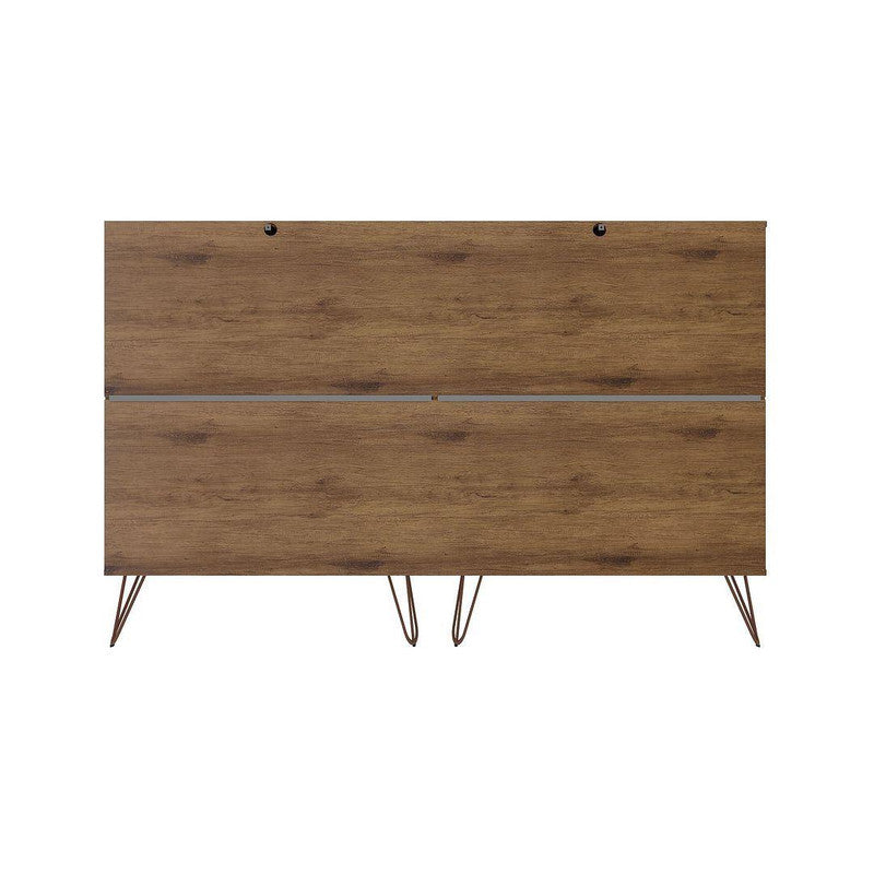 Nuuk 10-Drawer Double Dresser - Nature/Rose Pink