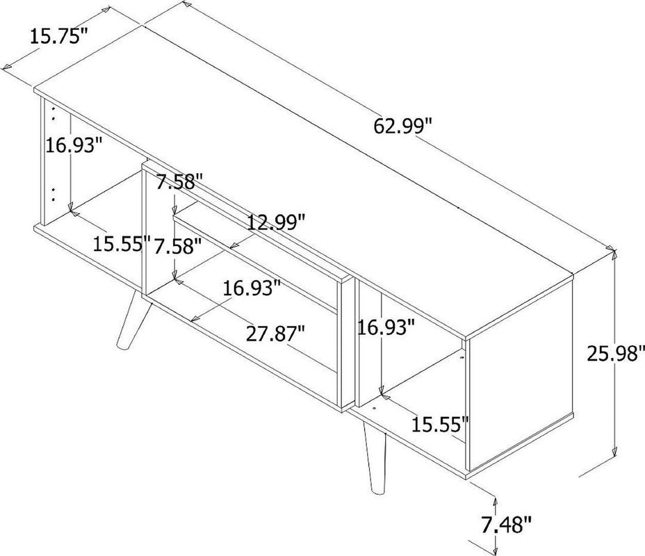Applesham 63" TV Stand - Off White/Maple Cream