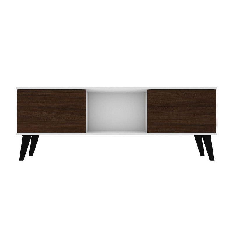 Derbent 53.5" TV Stand - White/Nut Brown