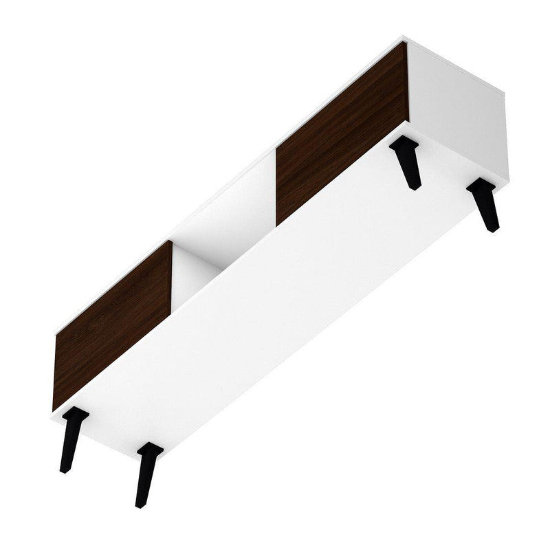 Derbent 62.5" TV Stand - White/Nut Brown