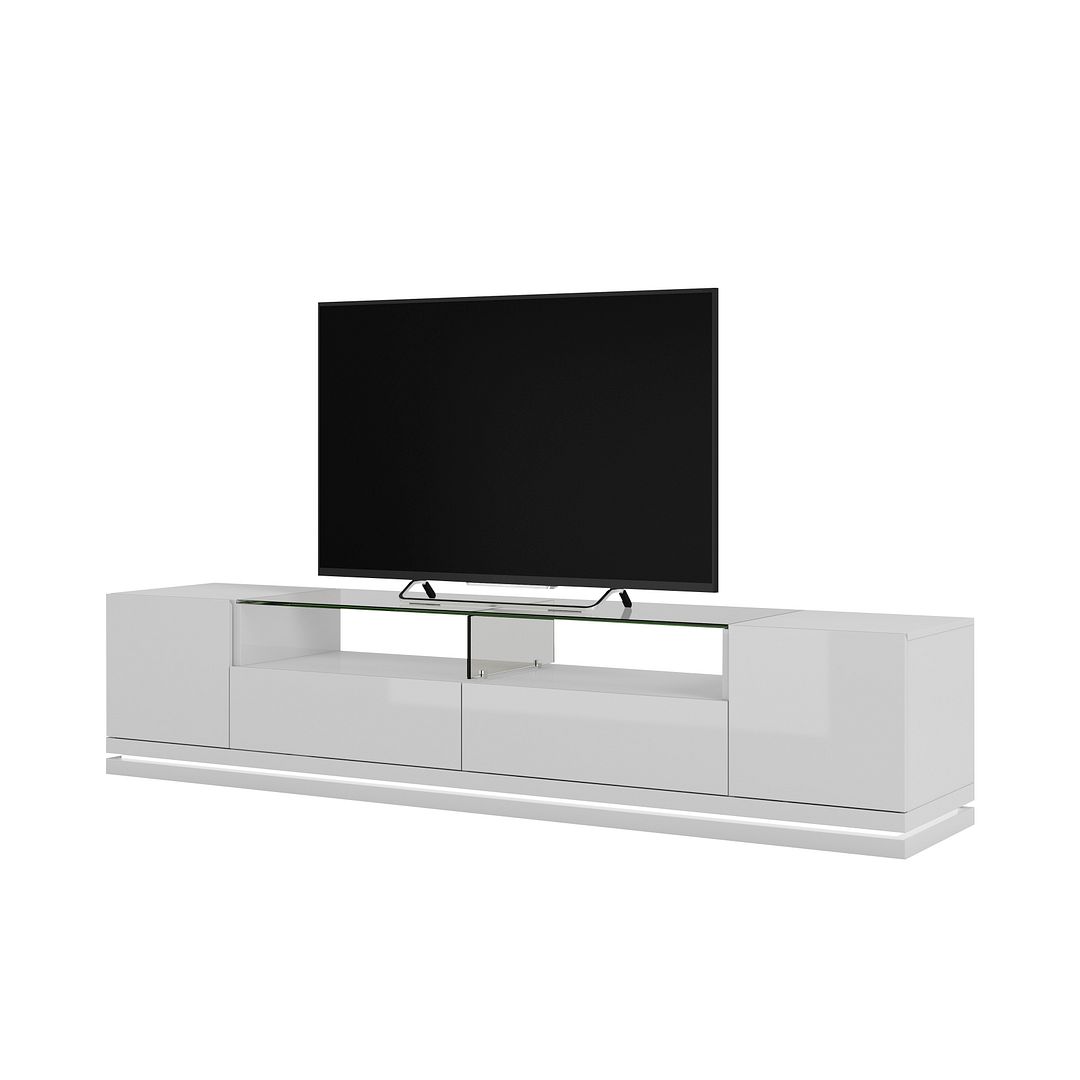 Emmelev 85" TV Stand - White Gloss