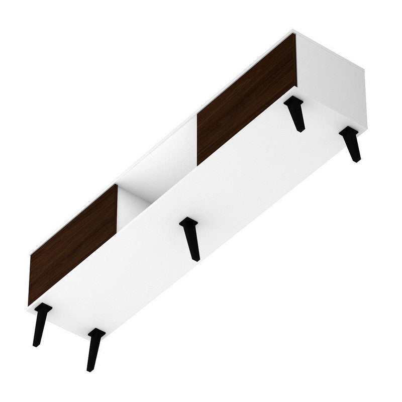 Derbent 71" TV Stand - White/Nut Brown