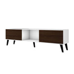 Derbent 71" TV Stand - White/Nut Brown