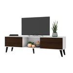 Derbent 71" TV Stand - White/Nut Brown