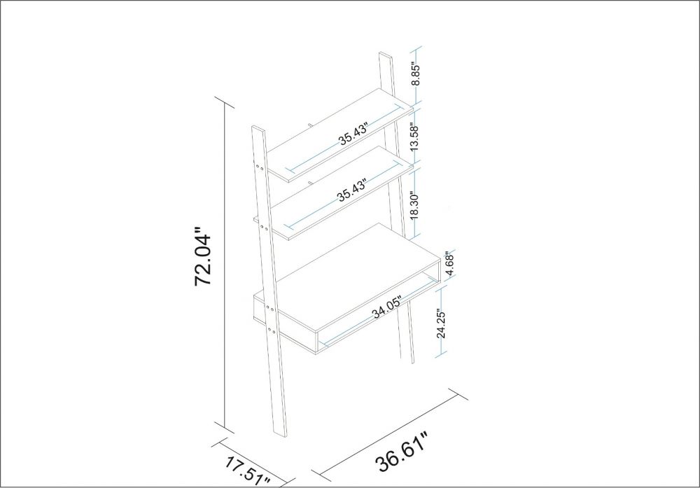 Erbil Ladder Desk - White
