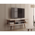Aketi 53" TV Stand - White Gloss/Maple Cream