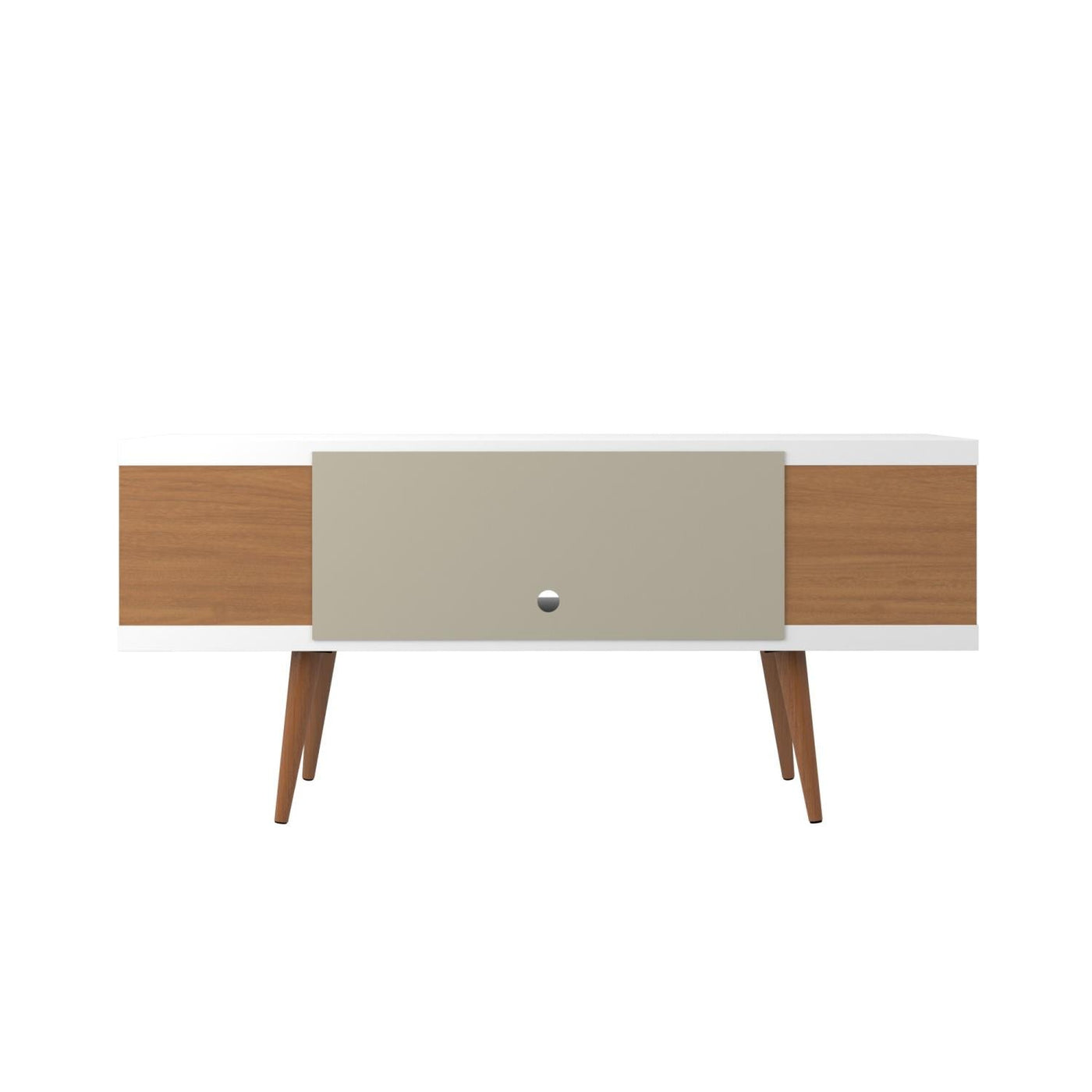 Aketi 53" TV Stand - White Gloss/Maple Cream