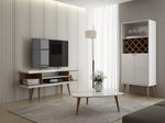 Aketi 53" TV Stand - White Gloss/Maple Cream
