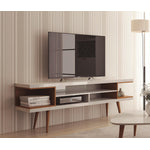 Aketi 70" TV Stand - White/Maple Cream