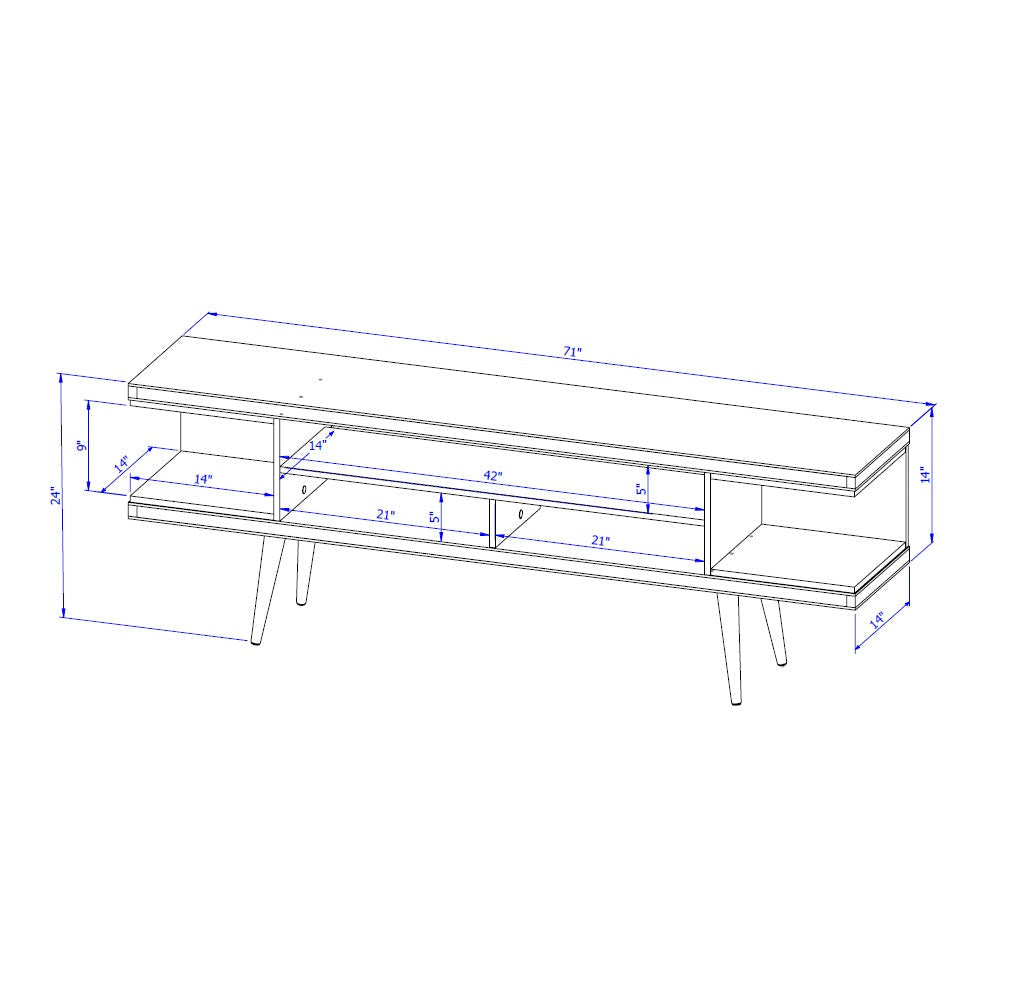 Aketi 70" TV Stand - White/Maple Cream