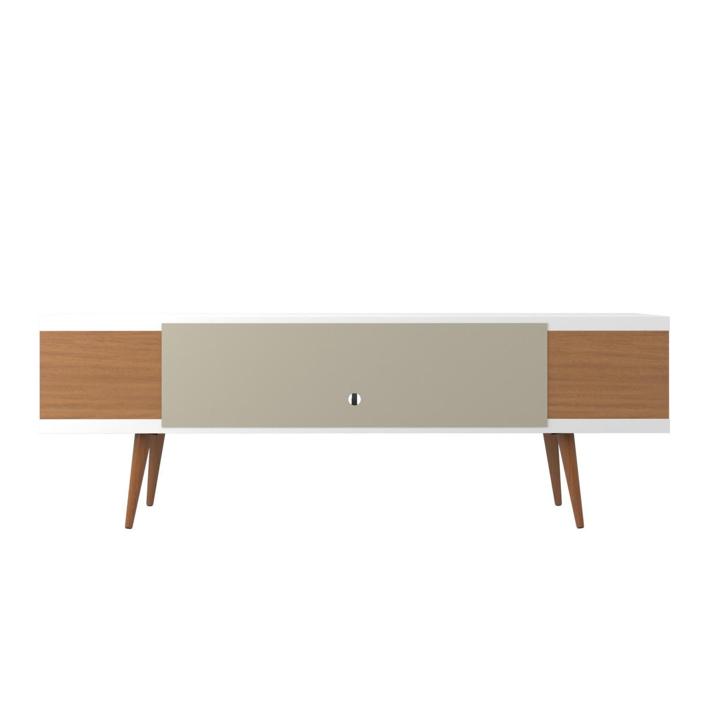 Aketi 70" TV Stand - White/Maple Cream