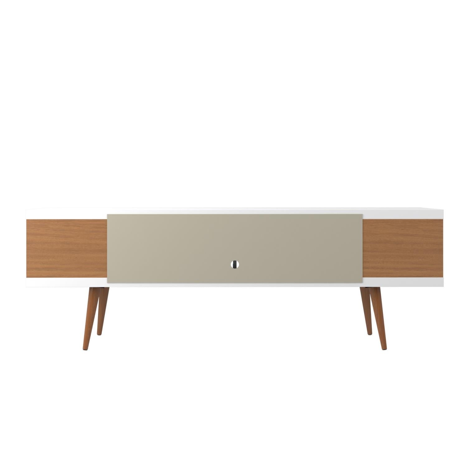 Aketi 70" TV Stand - White/Maple Cream