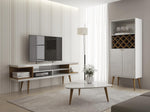 Aketi 70" TV Stand - White/Maple Cream