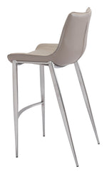 Teglberg Bar Height Stool - Greyish Brown/Silver - Set of 2