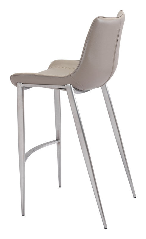 Teglberg Bar Height Stool - Greyish Brown/Silver - Set of 2
