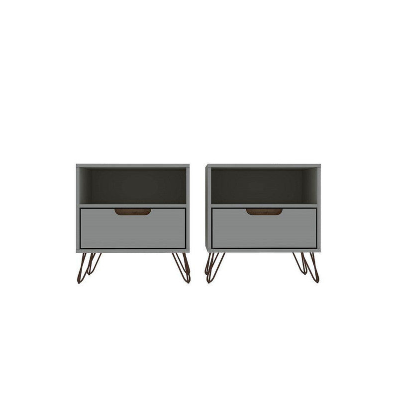 Nuuk I Night Table Set of 2 - Off White/Nature