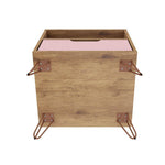 Nuuk I Night Table Set of 2 - Nature/Rose Pink