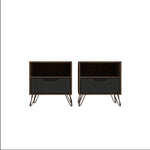 Nuuk I Night Table Set of 2 - Nature/Textured Grey