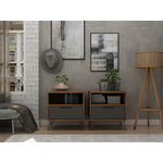 Nuuk I Night Table Set of 2 - Nature/Textured Grey
