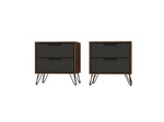 Nuuk II Night Table Set of 2 - Nature/Textured Grey