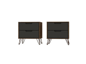 Nuuk II Night Table Set of 2 - Nature/Textured Grey