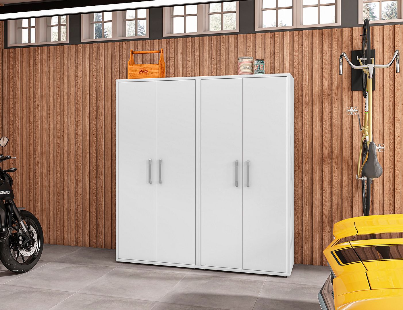 Lunde Storage Cabinet - White - Set of 2