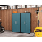 Lunde Storage Cabinet - Matte Black/Aqua Blue - Set of 2