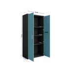Lunde Storage Cabinet - Matte Black/Aqua Blue - Set of 2