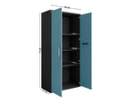 Lunde Storage Cabinet - Matte Black/Aqua Blue - Set of 2