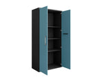 Lunde Storage Cabinet - Matte Black/Aqua Blue - Set of 2
