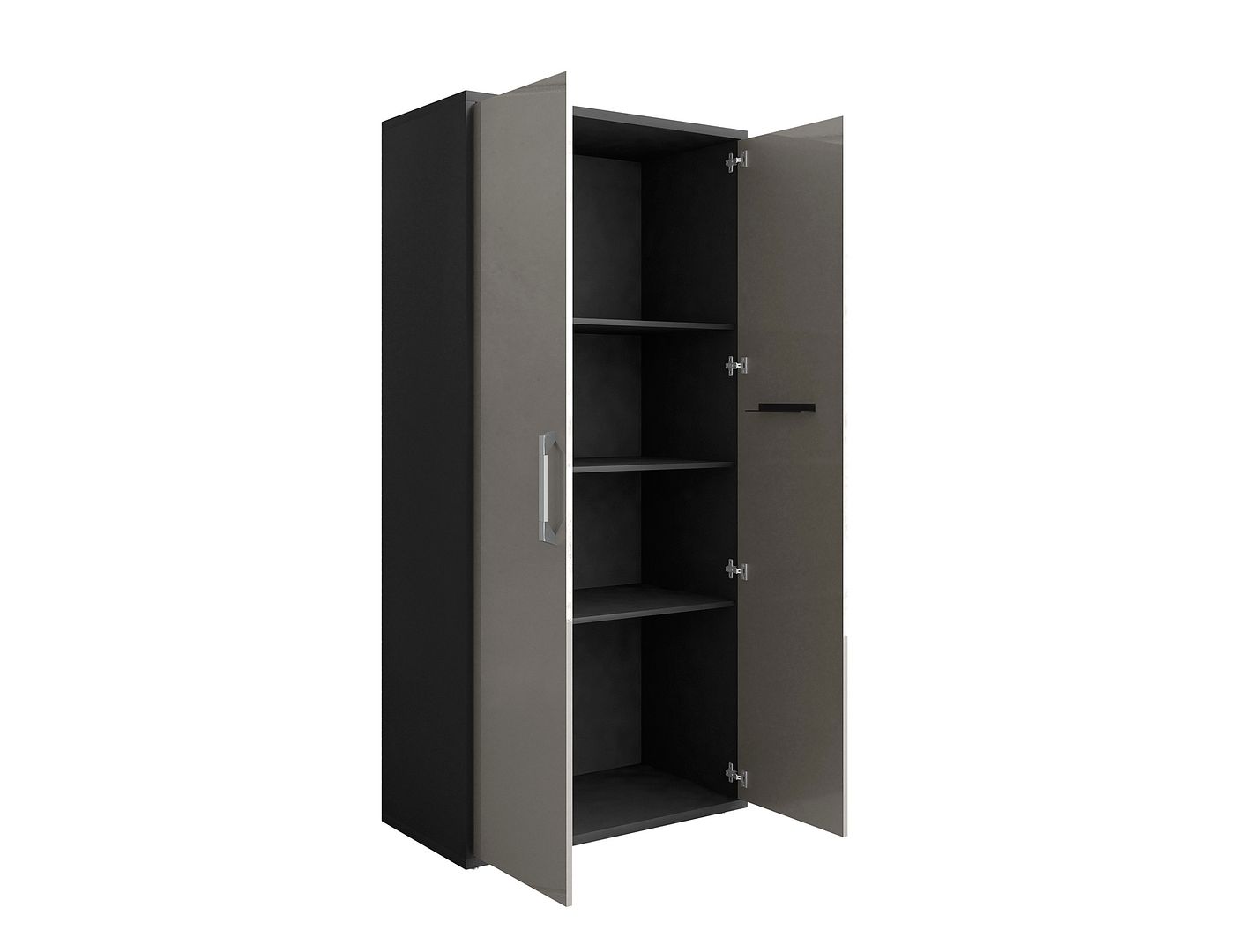 Lunde Storage Cabinet - Matte Black/Grey - Set of 2