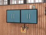 Lunde Floating Garage Cabinet - Matte Black/Aqua Blue - Set of 2