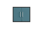 Lunde Floating Garage Cabinet - Matte Black/Aqua Blue - Set of 2