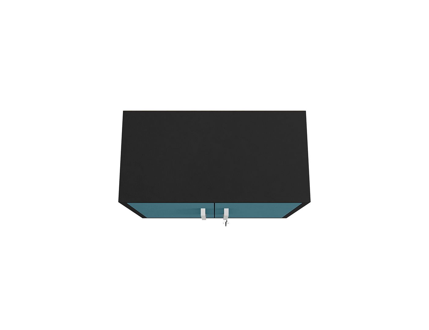 Lunde Floating Garage Cabinet - Matte Black/Aqua Blue - Set of 2