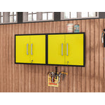 Lunde Floating Garage Cabinet - Matte Black/Yellow - Set of 2