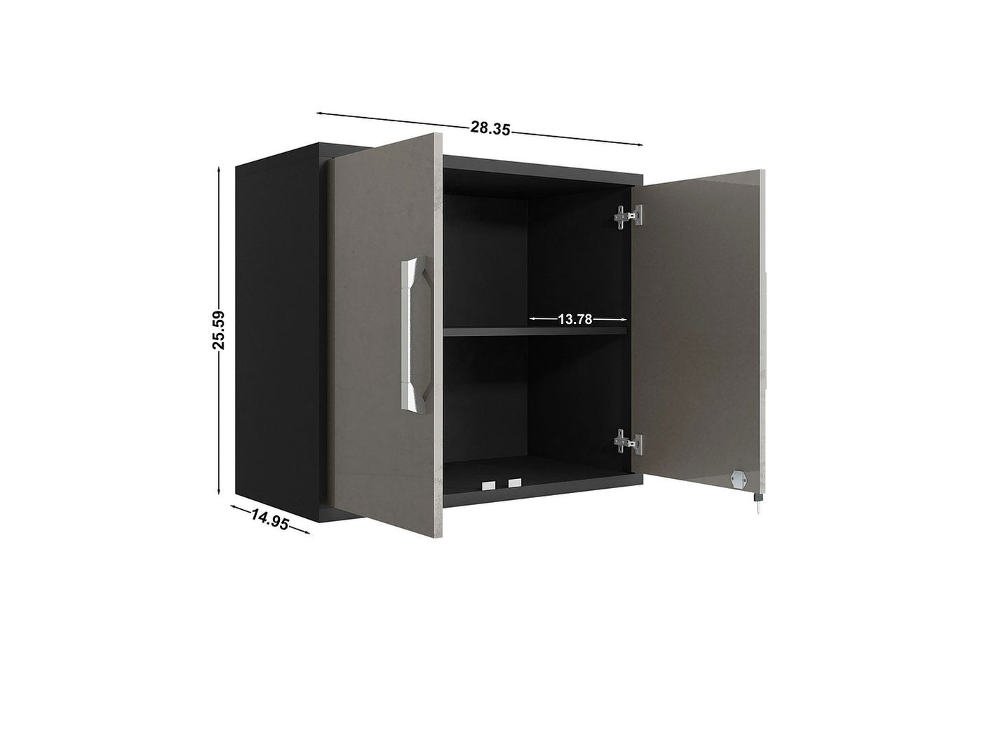 Lunde Floating Garage Cabinet - Matte Black/Grey - Set of 2