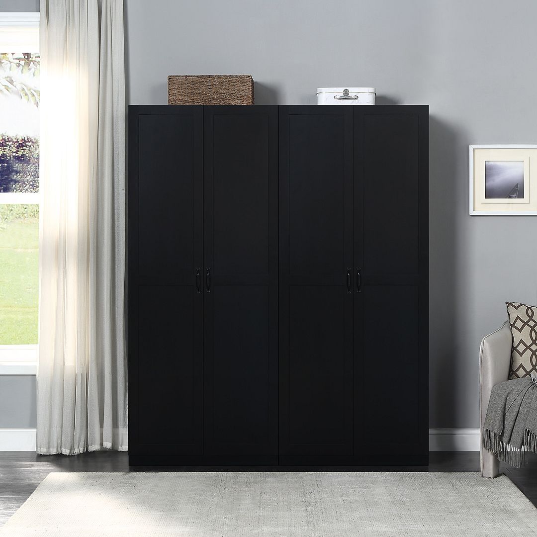Klinte Storage Closet - Black - Set of 2