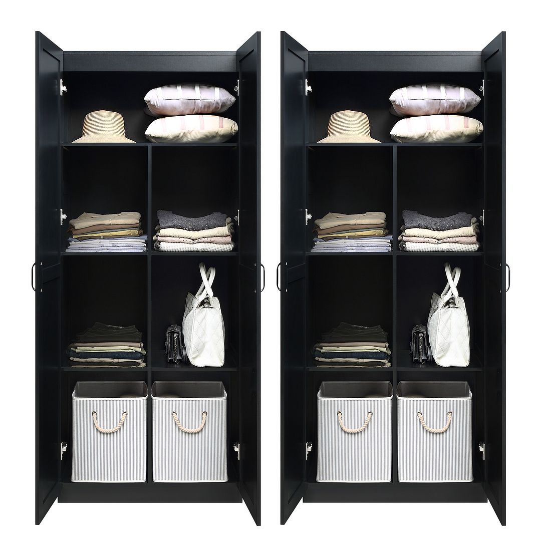 Klinte Storage Closet - Black - Set of 2