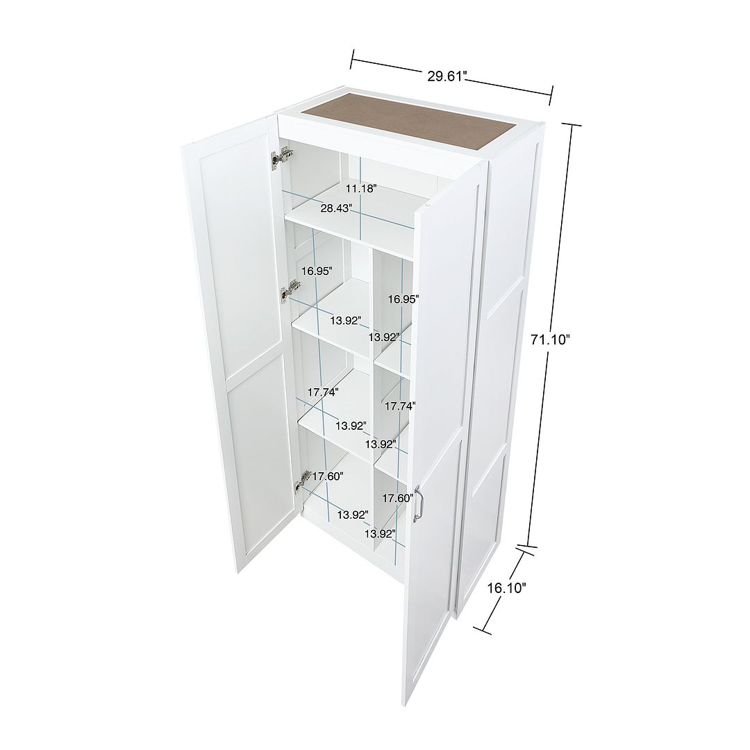 Klinte Storage Closet - White - Set of 2